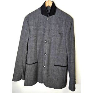 John Varvatos Plaid Blazer Jacket Men's Sz 44 Grey